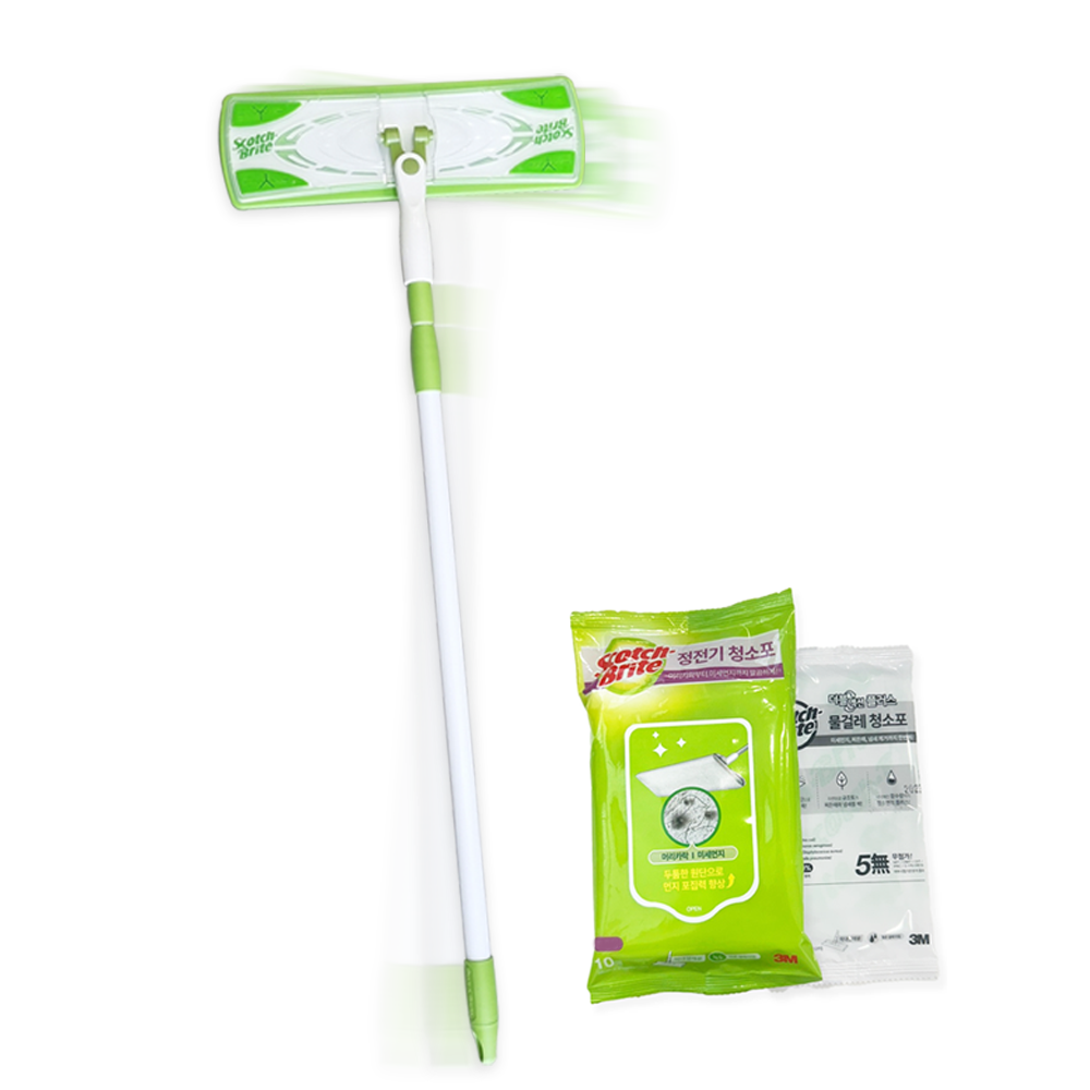 3M 스카치브라이트 밀대 막대걸레 물걸레 바닥청소 부직포청소기 물티슈밀대 밀걸레 대형