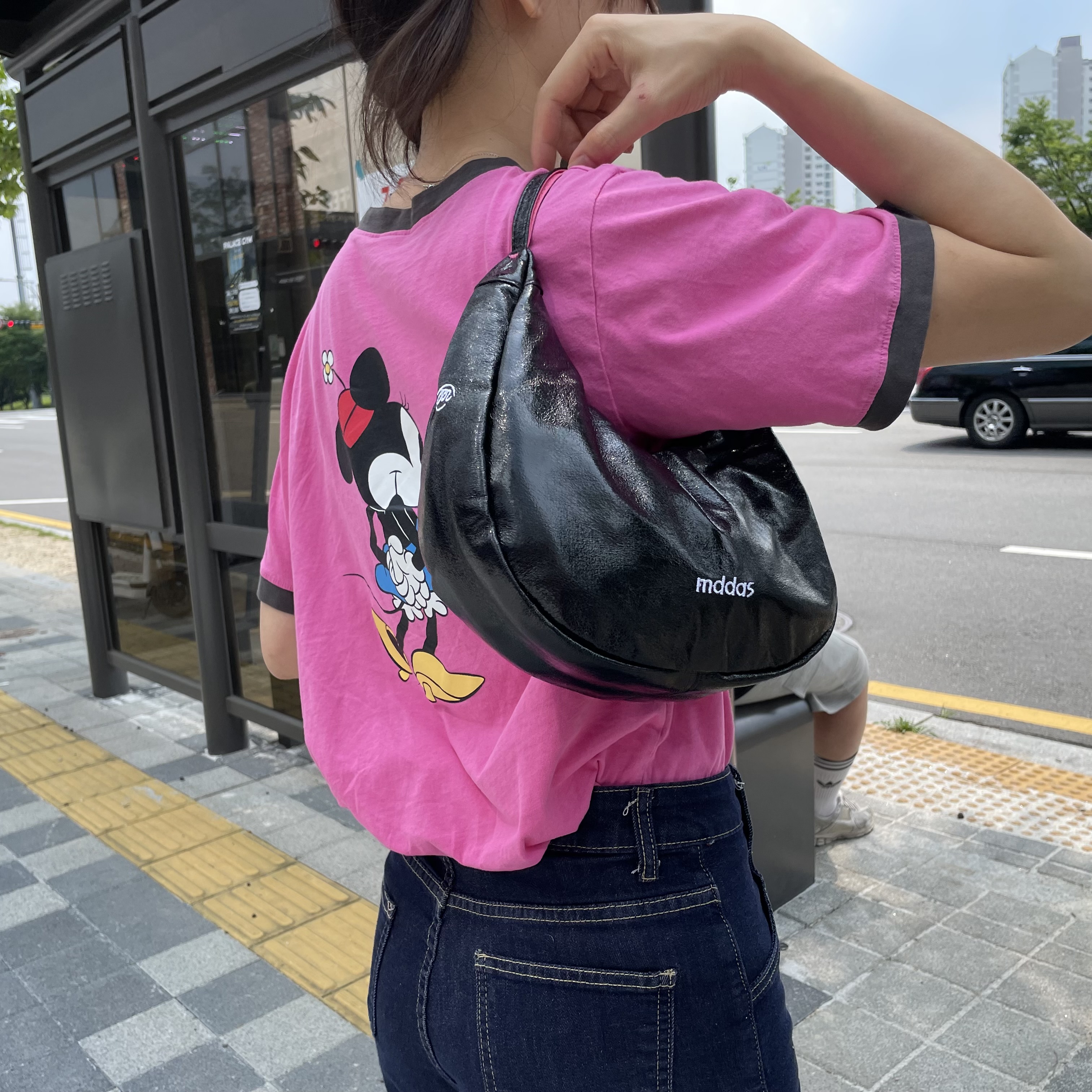 반달 여행용 크로스백 유럽여행가방 핸드폰 가벼운 보부상 나일론 크로스 미니 백