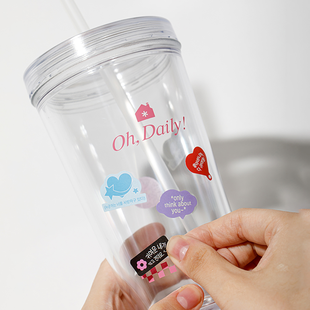 오데일리 꾸꾸 아이스 보틀 500ml + 10종 스티커 SET (3COLOR) - 상세 이미지 4