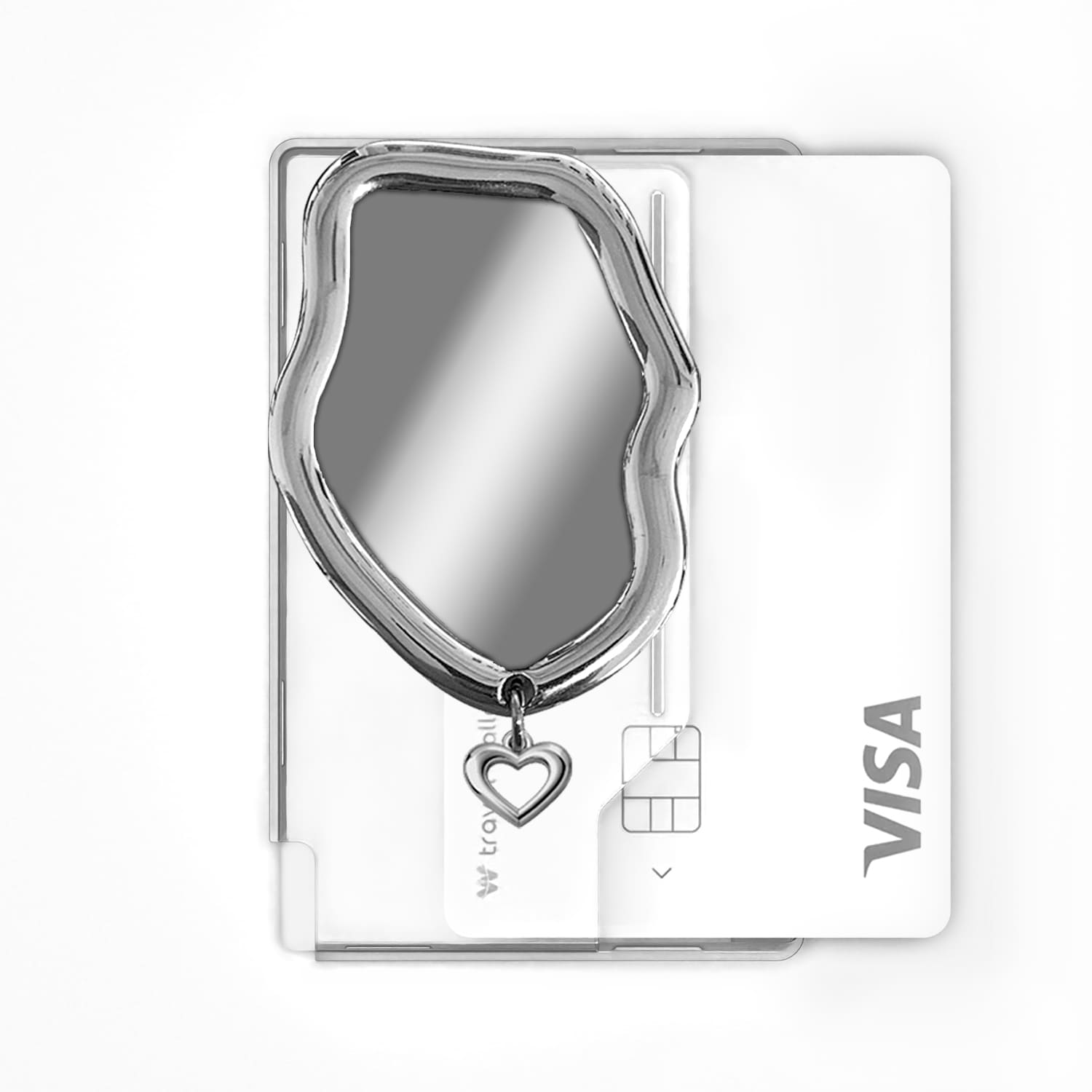 아이폰 맥세이프 카드지갑 그립톡 올인포켓 미러 스틸 바이브 실버 하트