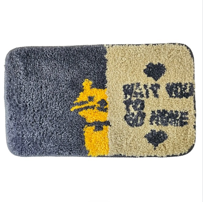 극세사 노랑고양이 다용도 발매트 (중)(1217) 2 사이즈 주방 욕실 캐릭터 인테리어