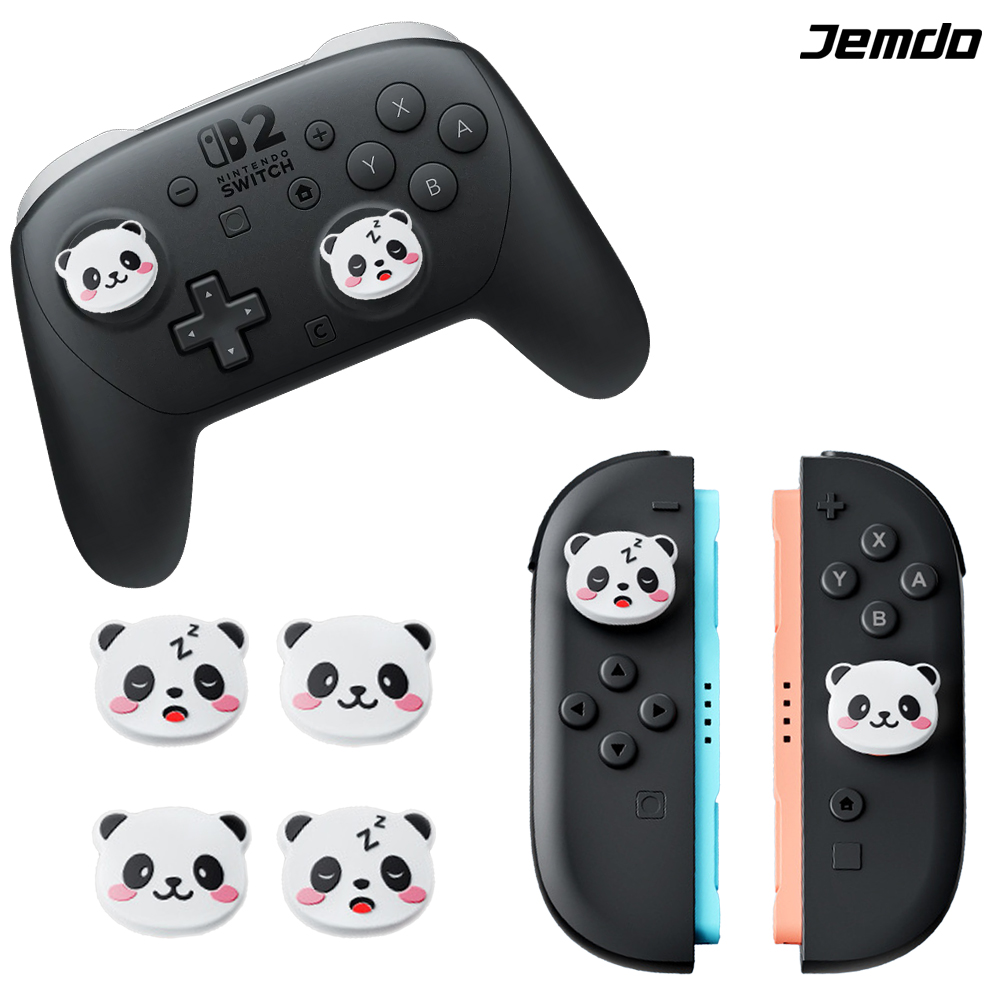 닌텐도 스위치2 조이콘 스틱커버 JEMDO 판다 4P세트 프로콘2 호환 - 상품 이미지