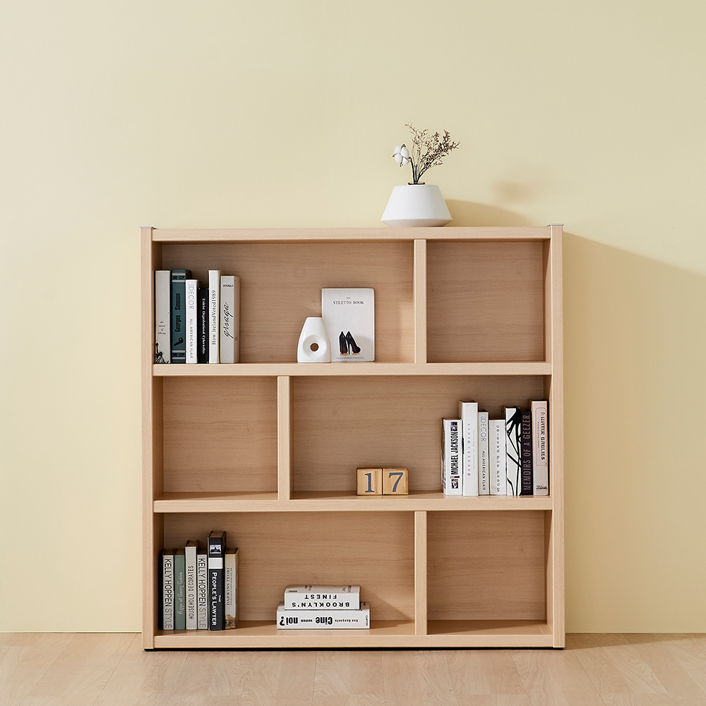 스코나 오스트 3단 1200 와이드 가로형 낮은 책장 선반 책꽂이 거실 장식장 - 상품 이미지