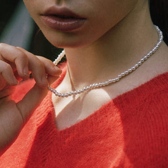 [바이이에르] Macaroon round pearl  necklace 4mm (Silver) BH7N4A723WB400 - 상세 이미지 4
