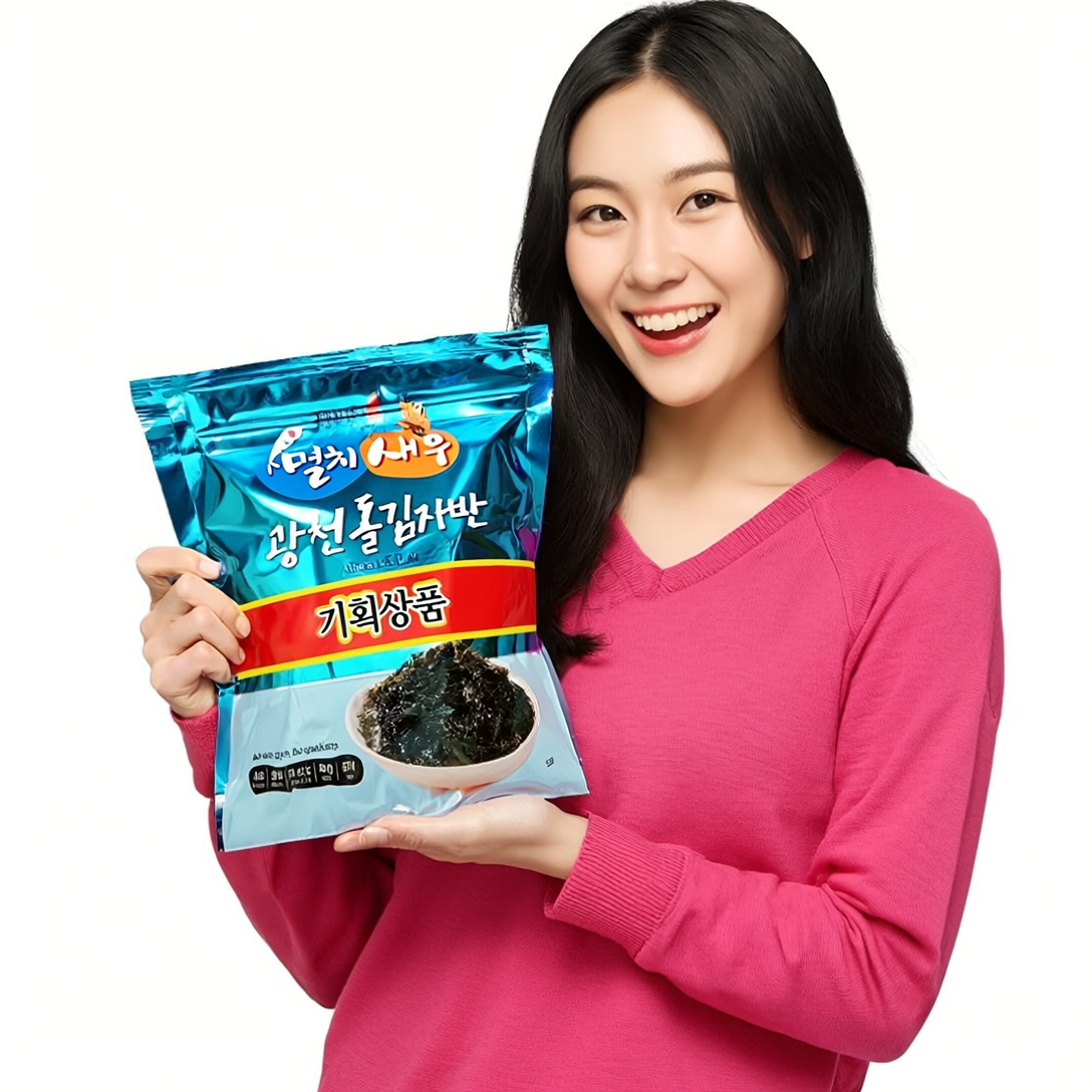 명식품본사 광천 돌김자반 소포장 멸치 새우 40g, 2개 이미지 6