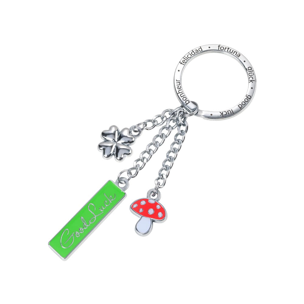 독일 브랜드 트로이카 GOOD LUCK 키링 행운의 클로버&버섯&배지 긍정과 행복의 상징(KR23-03/CH) - 메인 이미지