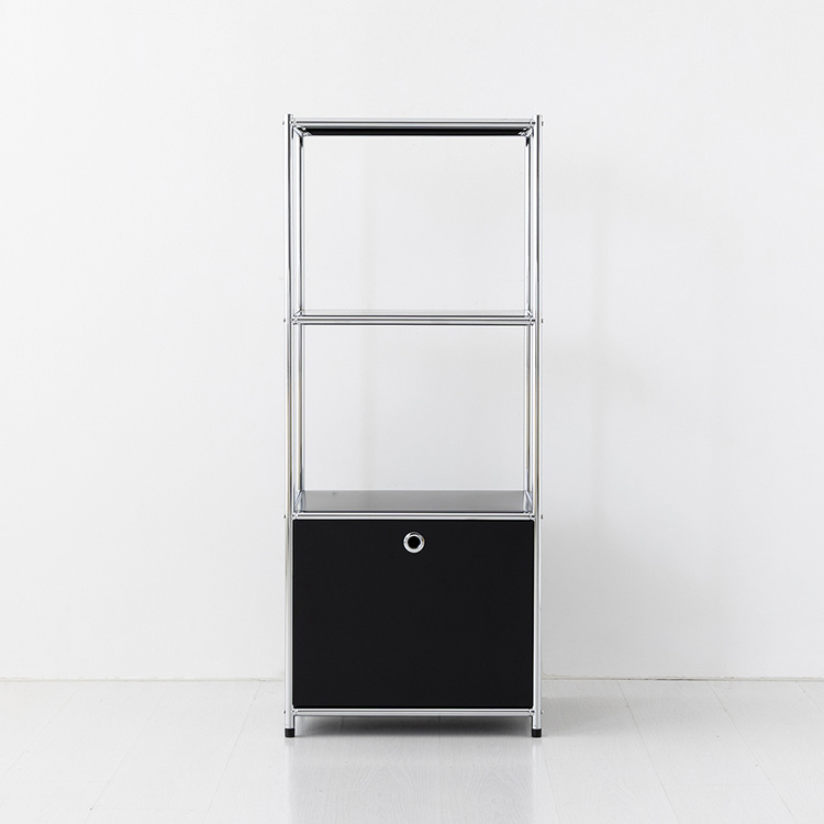 심플리 1x3 수납장 1문 BC145 500x400x1180mm, 3단, 블랙 2149.5162 - 메인 이미지