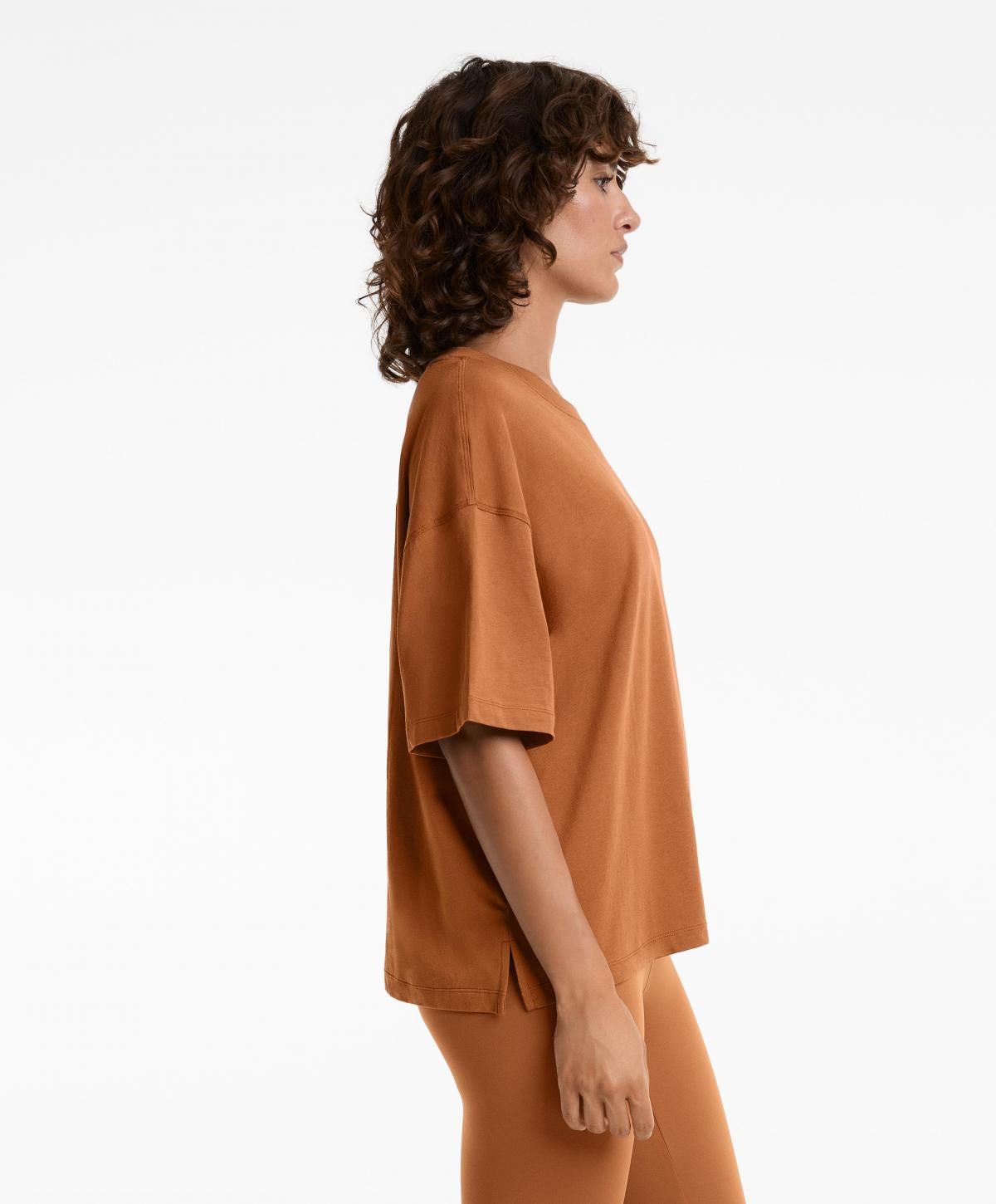 오이쇼 박시 라운드넥 코튼 혼방 반팔 티셔츠 0257/169 BURNTORANGE - 상세 이미지 5