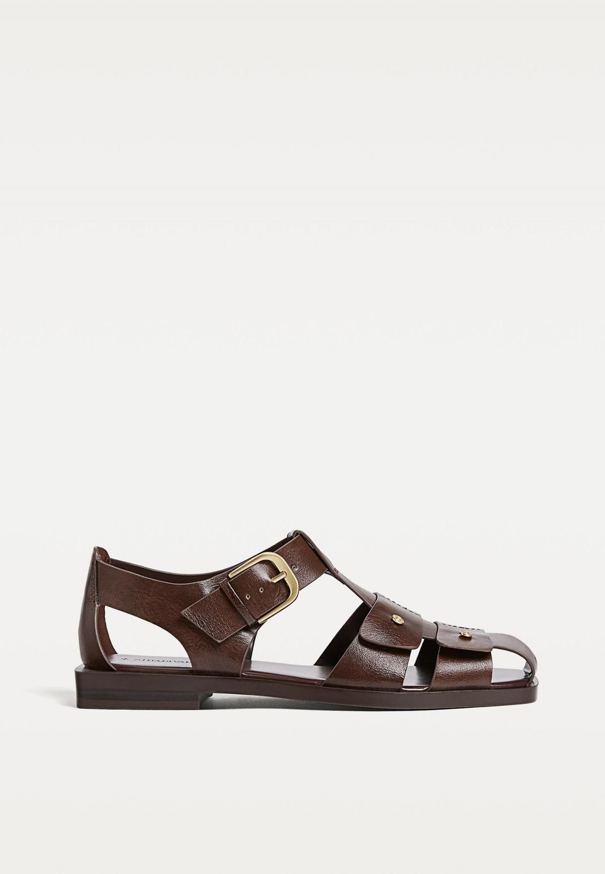 스트라디바리우스 브라운 스트랩 케이지 샌들 9610/670 BROWN - 상품 이미지