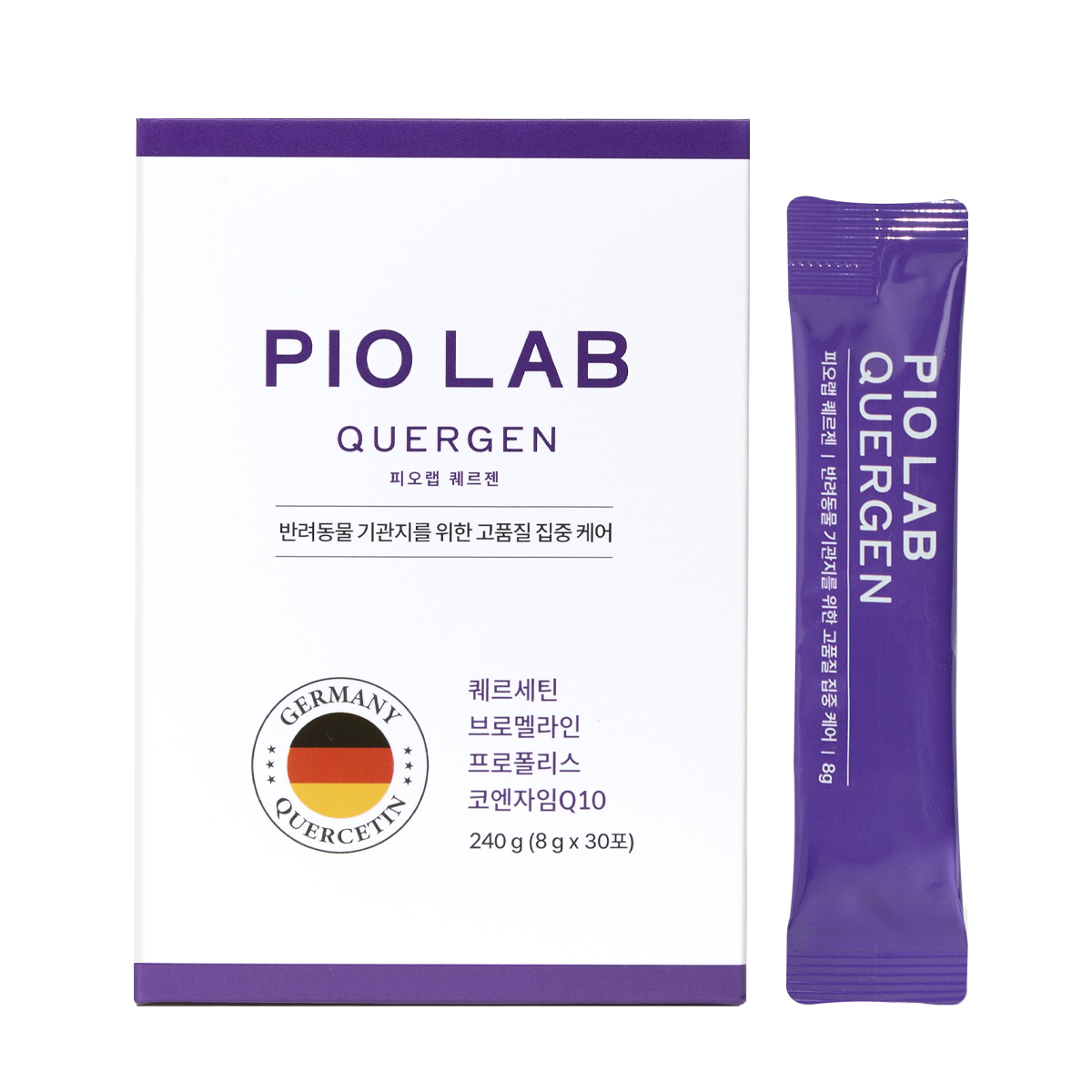 피오랩 퀘르젠 강아지 기관지 영양제 협착증 켁켁거림 기침 30포, 1개