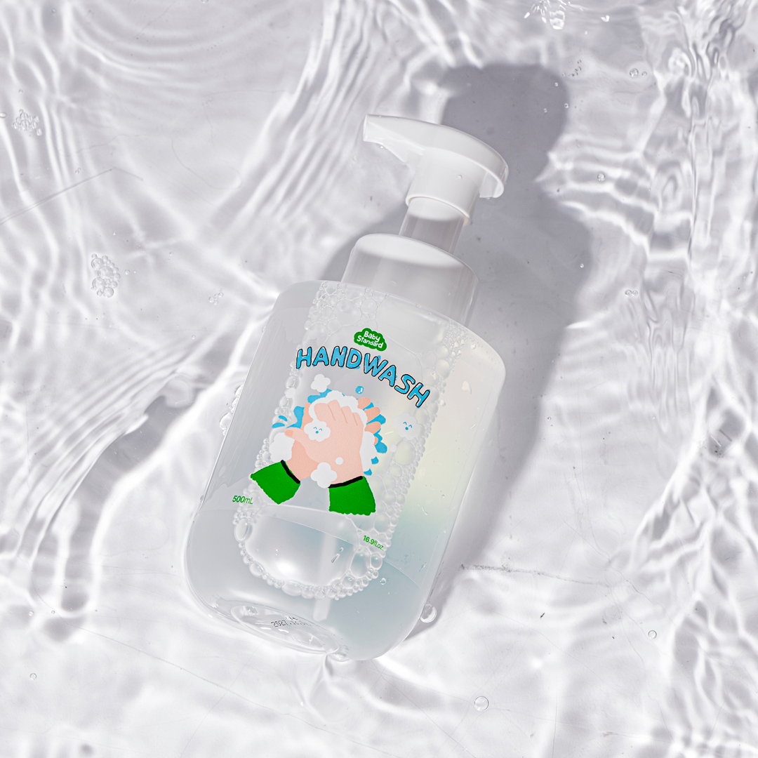 베이비스탠다드 아기 핸드워시 500ml 거품형 무향 유아 손세정제 - 상세 이미지 4
