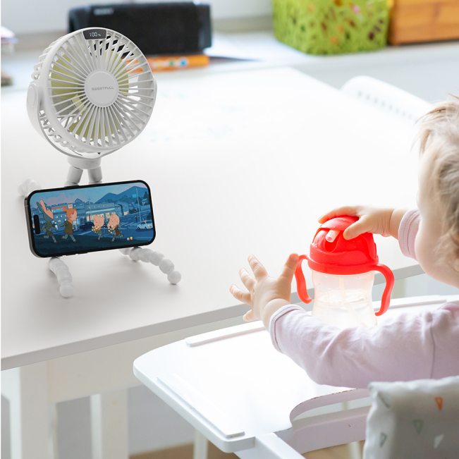 유모차선풍기 걸이형 집게 치대 미니 저소음 문어발 휴대용선풍기
