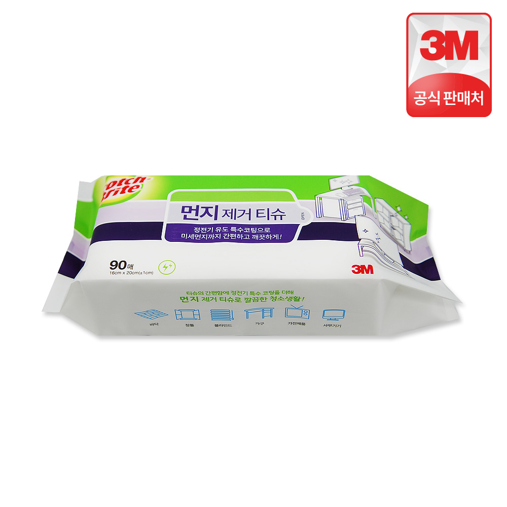 3M 스카치브라이트 먼지 제거 티슈 90매 이미지 2