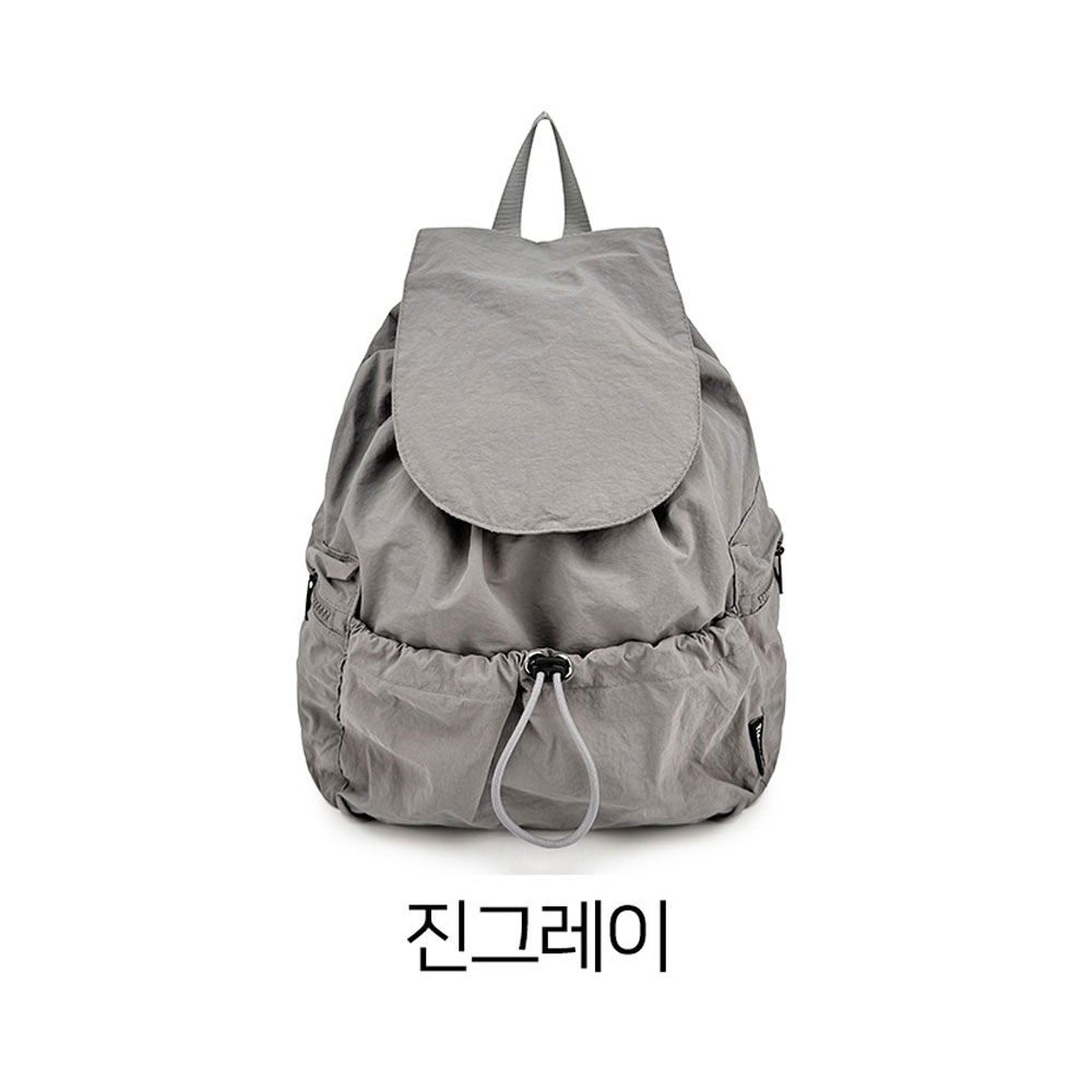 가벼운 스트링 조리 백팩 대학생 여대생 백팩 엄마 나들이 외출 경량 여행 등에메는가방 - 상세 이미지 3