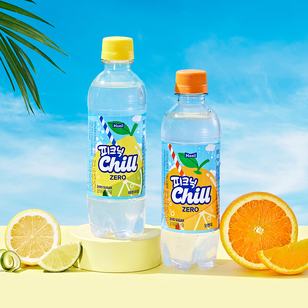 피크닉 칠 CHILL 제로 레몬라임 350ml 6개+오렌지 350ml 6개 (총 12개) 외 택1