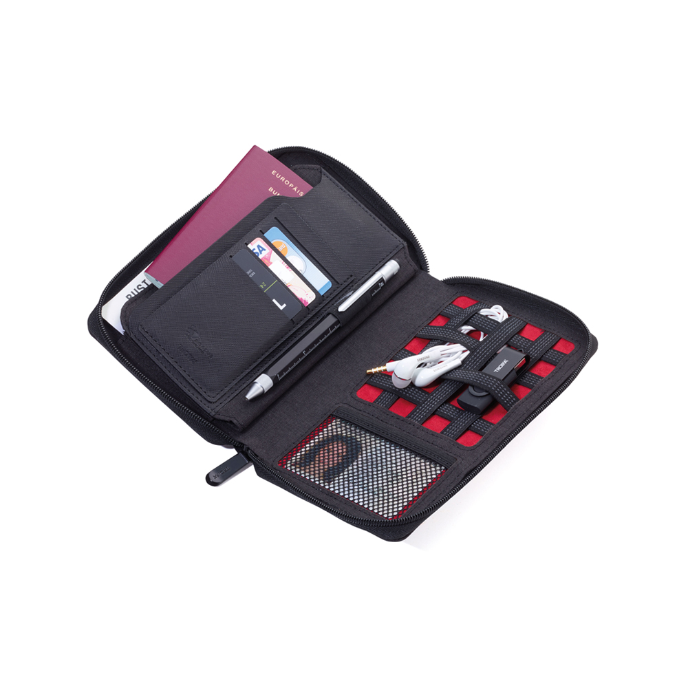 독일 브랜드 트로이카 RFID 차단 다용도 여행 지갑 카고세이프 9개 수납공간 다크그레이(TRV90/DG) - 상세 이미지 3