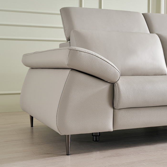 등급E0 보루네오 아트레 이태리 천연통가죽 기능성 소파 스툴포함, 소프트블루, 4인용