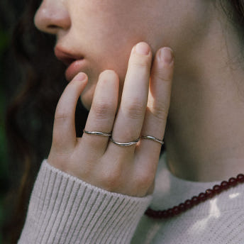 [바이이에르] [925 silver] Little wave simple ring (Silver) BH7R40715W9 - 상세 이미지 4