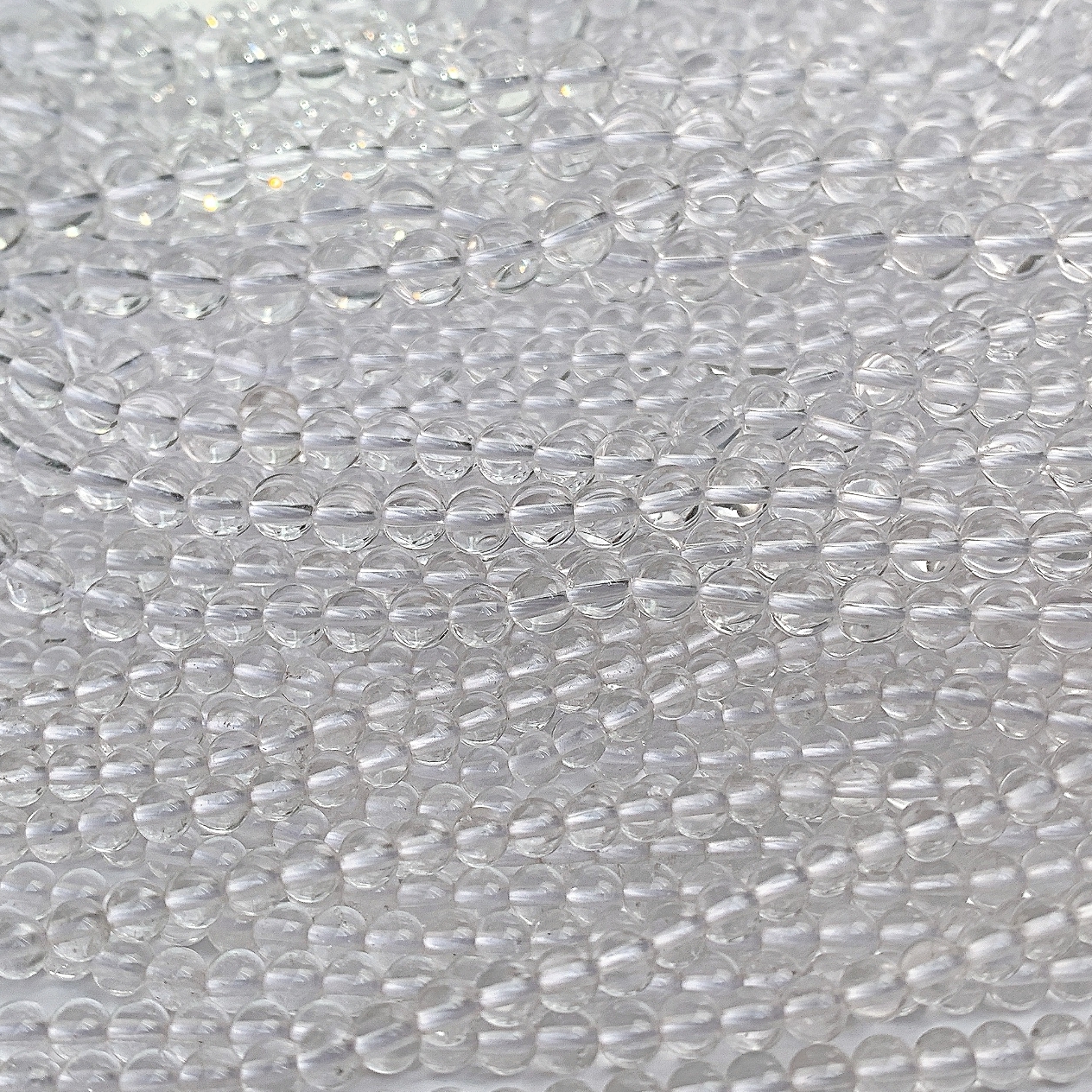 에이플로 A+ 브라질 라운드 백수정 클리어 쿼츠 천연 원석 재료 4mm,6mm,8mm 1줄 - 상세 이미지 2