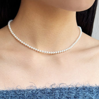 [바이이에르] Macaroon round pearl  necklace 4mm (Silver) BH7N4A723WB400 - 상세 이미지 2