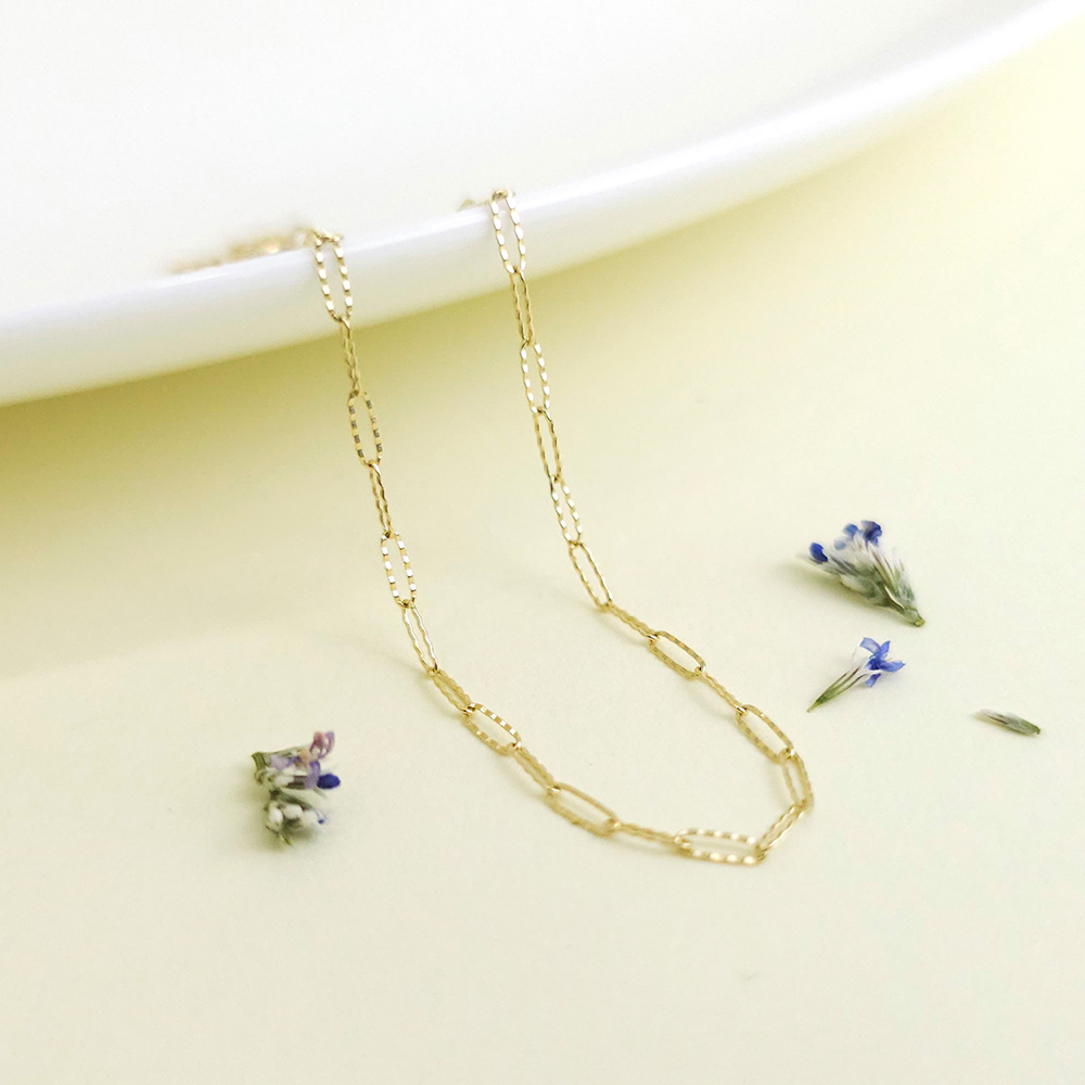 14k 종로 금 팔찌 사각 체인 팔찌 금실 팔찌 18.5cm - 상세 이미지 3