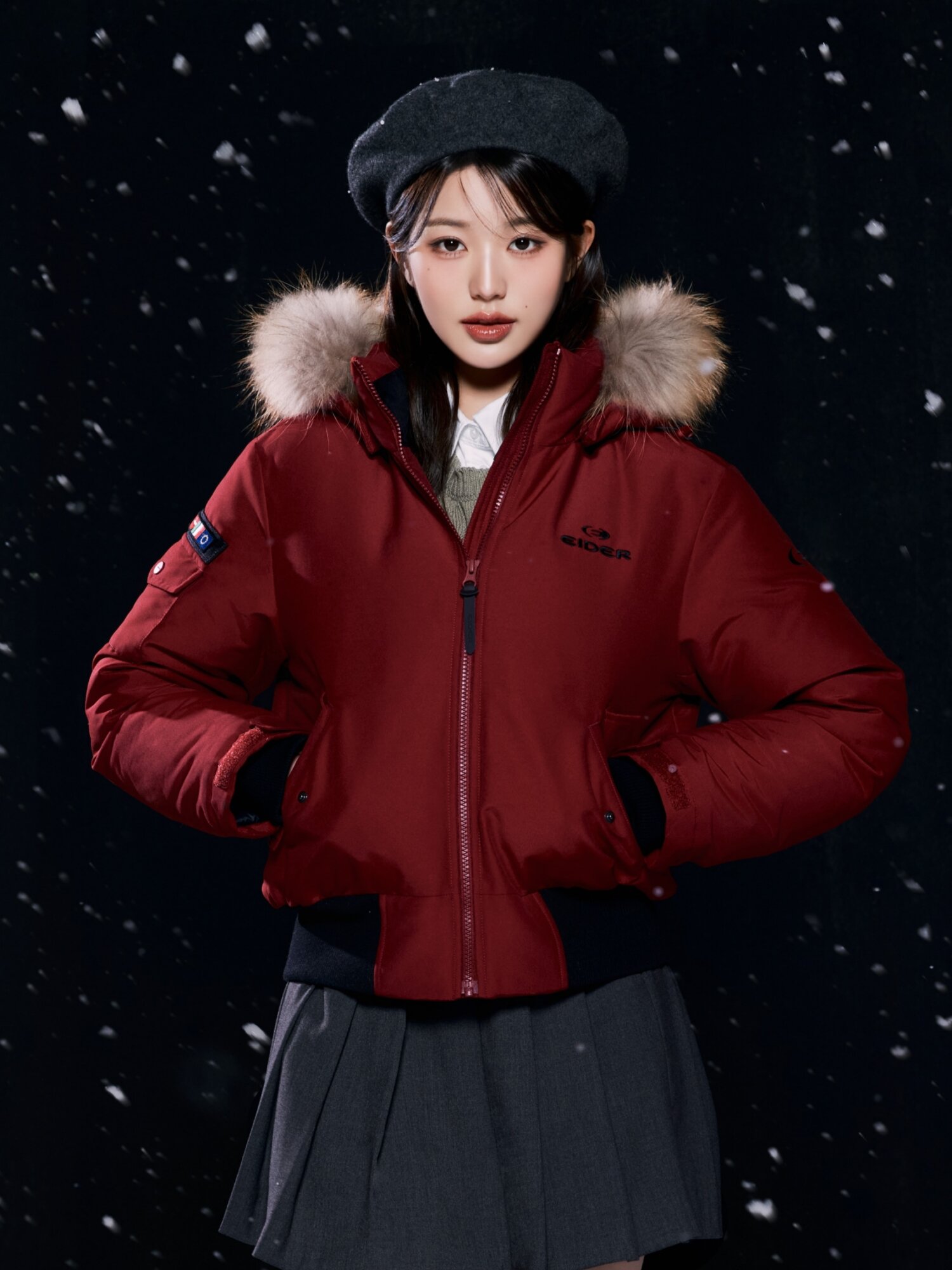 아이더 스투키 숏패딩 여성 구스 다운 야상 겨울 크롭 점퍼 - 상세 이미지 2