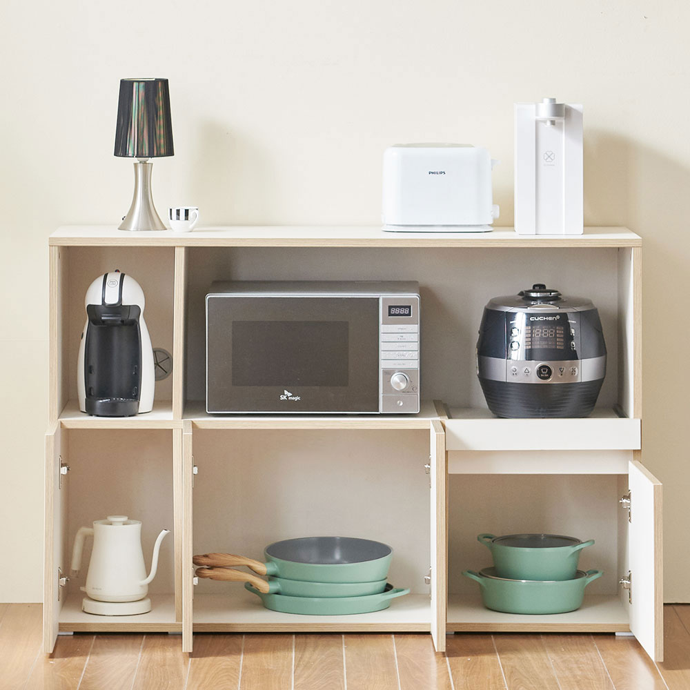 피트 1200 주방 전자 렌지대 밥솥 다이 조리대 밥통 수납장 렌지장