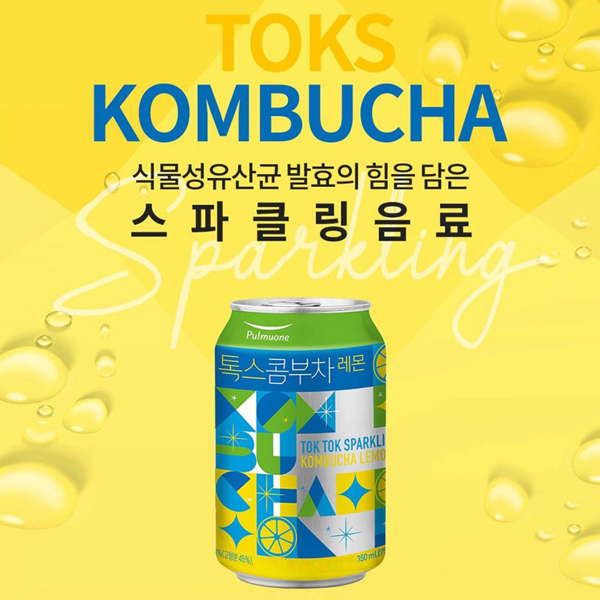 풀무원 캔 콤부차 레몬 스파클링 탄산 콤푸차 350ml (12개입/24개입) - 상세 이미지 2