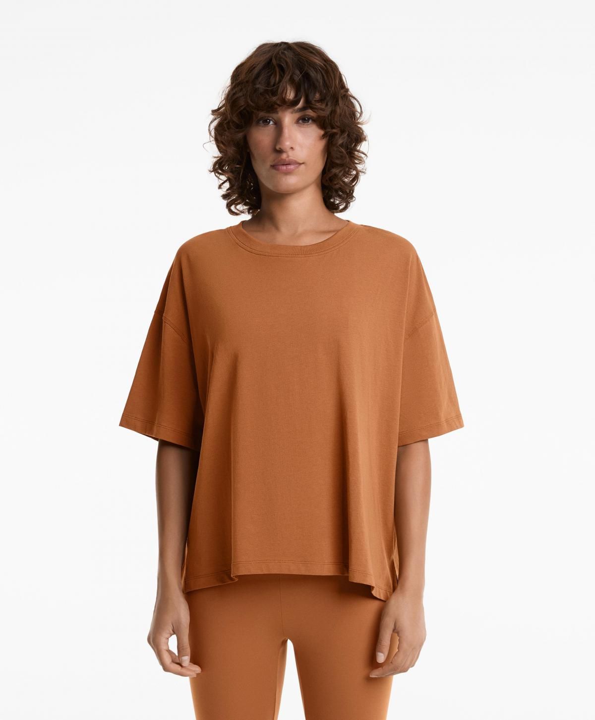 오이쇼 박시 라운드넥 코튼 혼방 반팔 티셔츠 0257/169 BURNTORANGE - 상세 이미지 2