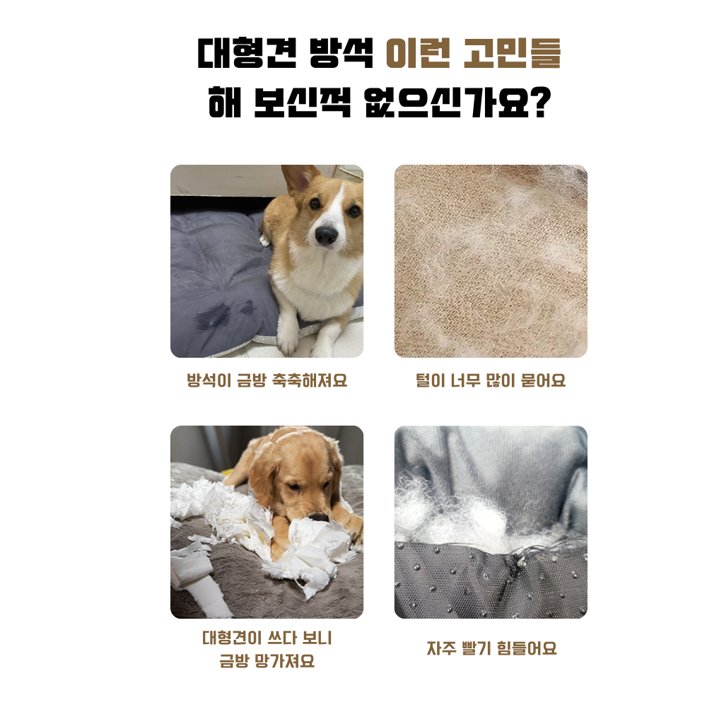 대형견 방석 대형 강아지 쿠션 침대 매트 애견 베개 방석 02 펫앤마마 이미지 6