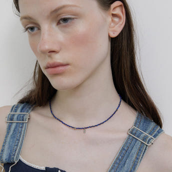 [바이이에르] Pumpkin beads necklace (Lapis lazuli) BH7N4A721WB450 - 상세 이미지 4