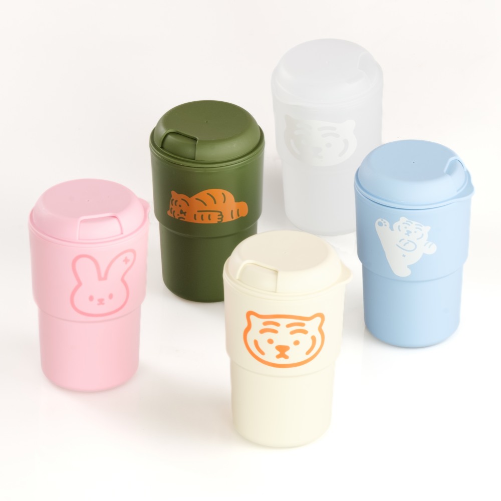 무직타이거 뚱랑이 텀블러 5종 파스텔 리유저블 텀블러 350ml - 상품 이미지