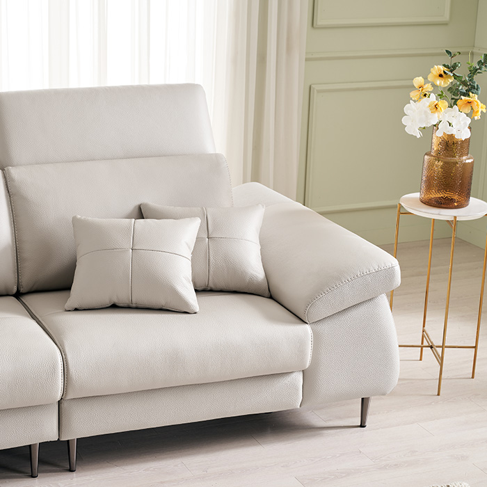 등급E0 보루네오 아트레 이태리 천연통가죽 기능성 소파 스툴포함, 소프트블루, 4인용