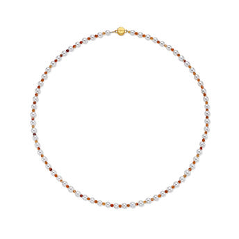 [바이이에르] Macaroon Carnelian mix pearl necklace 4mm (Gold) BH7N4A726YB400 - 상세 이미지 2