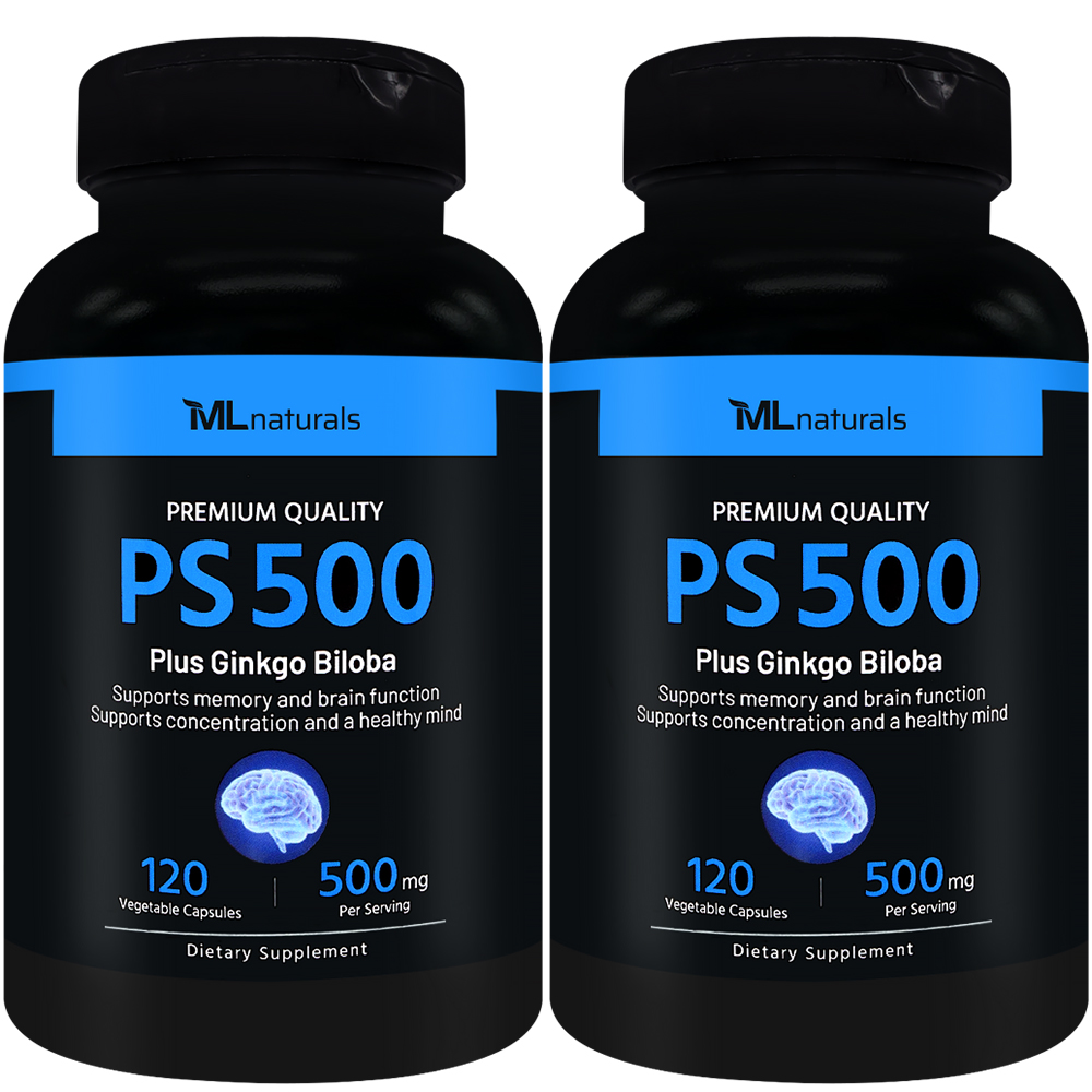2025 신제품! 2병 마이라이프 내추럴스 PS 500 (포스파티딜세린 500mg + 징코 빌로바) 120 야채캡슐 - 상품 이미지