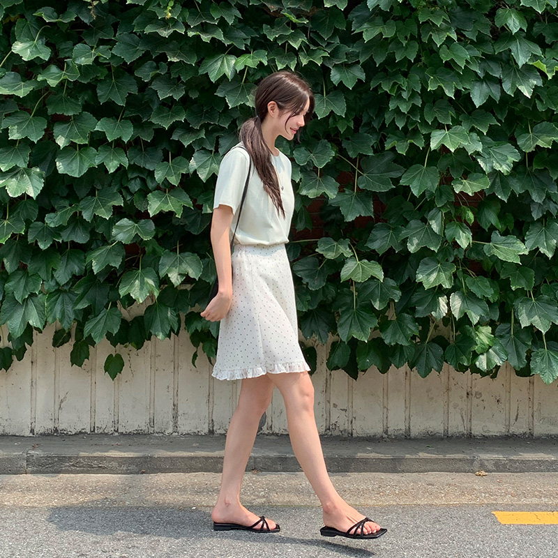 엘로니 도트 프릴 미니 스커트 sk7404 - 상세 이미지 3