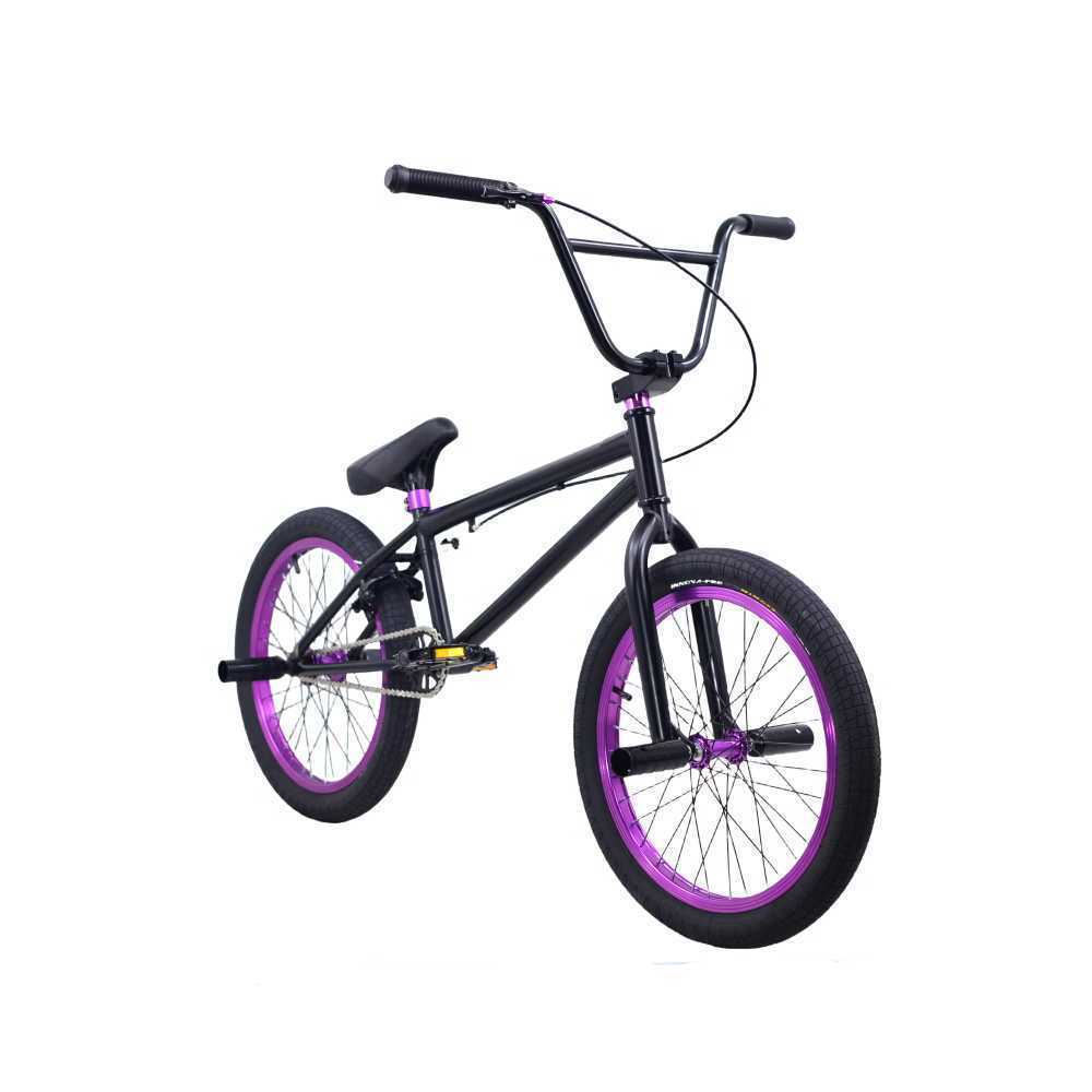 BMX 자전거 아크로바틱 티타늄 크루저 브레이크 묘기 검정+보라 360 회전 - 상품 이미지