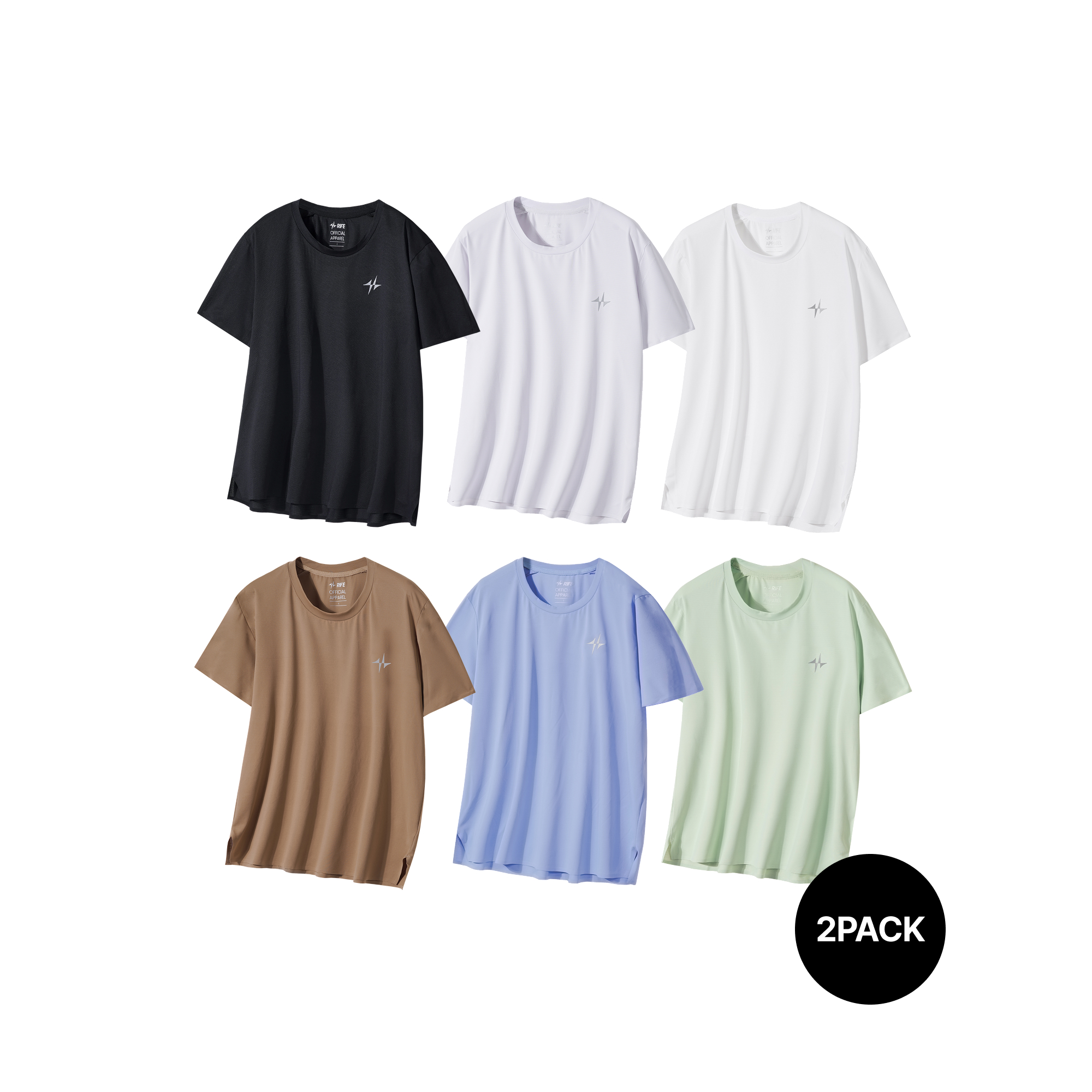 [2PACK] rife 마이크로메쉬 기능성 반팔 쿨티 러닝티셔츠 숏슬리브