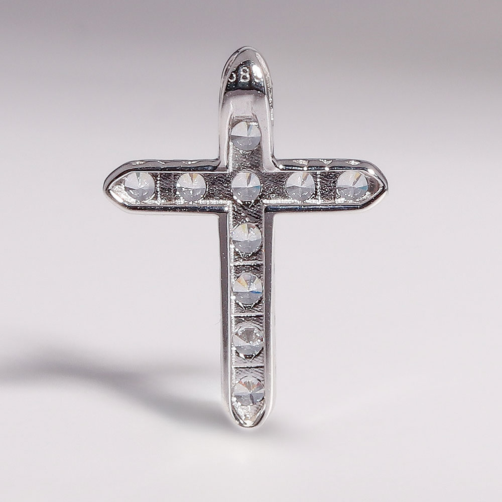 2.5mm 랩 다이아 모이사나이트 미레브 십자가 목걸이 펜던트 이미지 6