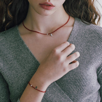 [바이이에르] Pumpkin beads necklace red (Red) BH7N4A722WB450 - 상세 이미지 3