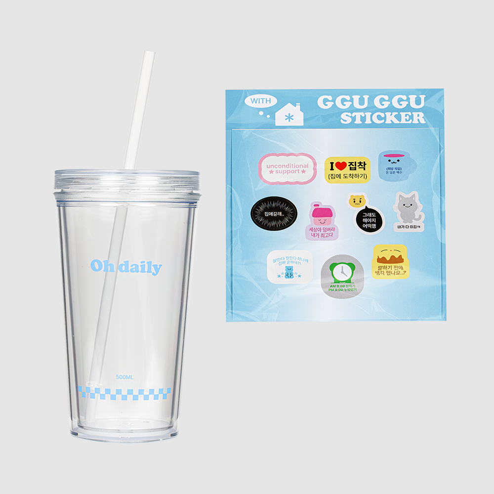 오데일리 꾸꾸 아이스 보틀 500ml + 10종 스티커 SET (3COLOR) - 상세 이미지 5