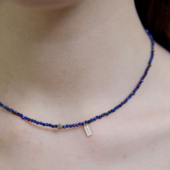 [바이이에르] Pumpkin beads necklace (Lapis lazuli) BH7N4A721WB450 - 상세 이미지 3