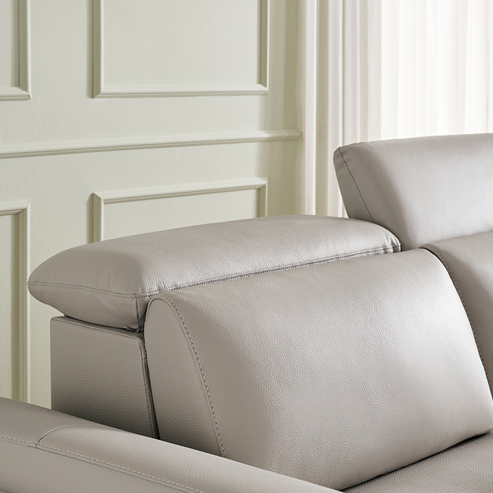 등급E0 보루네오 아트레 이태리 천연통가죽 기능성 소파 스툴포함, 소프트블루, 4인용