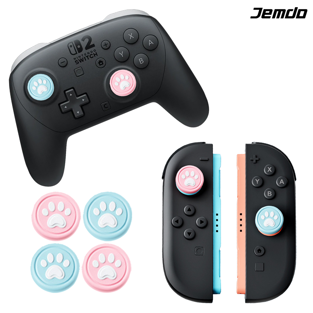 닌텐도 스위치2 조이콘 스틱커버 JEMDO 젤리냥 4P세트 프로콘2 호환 - 상품 이미지