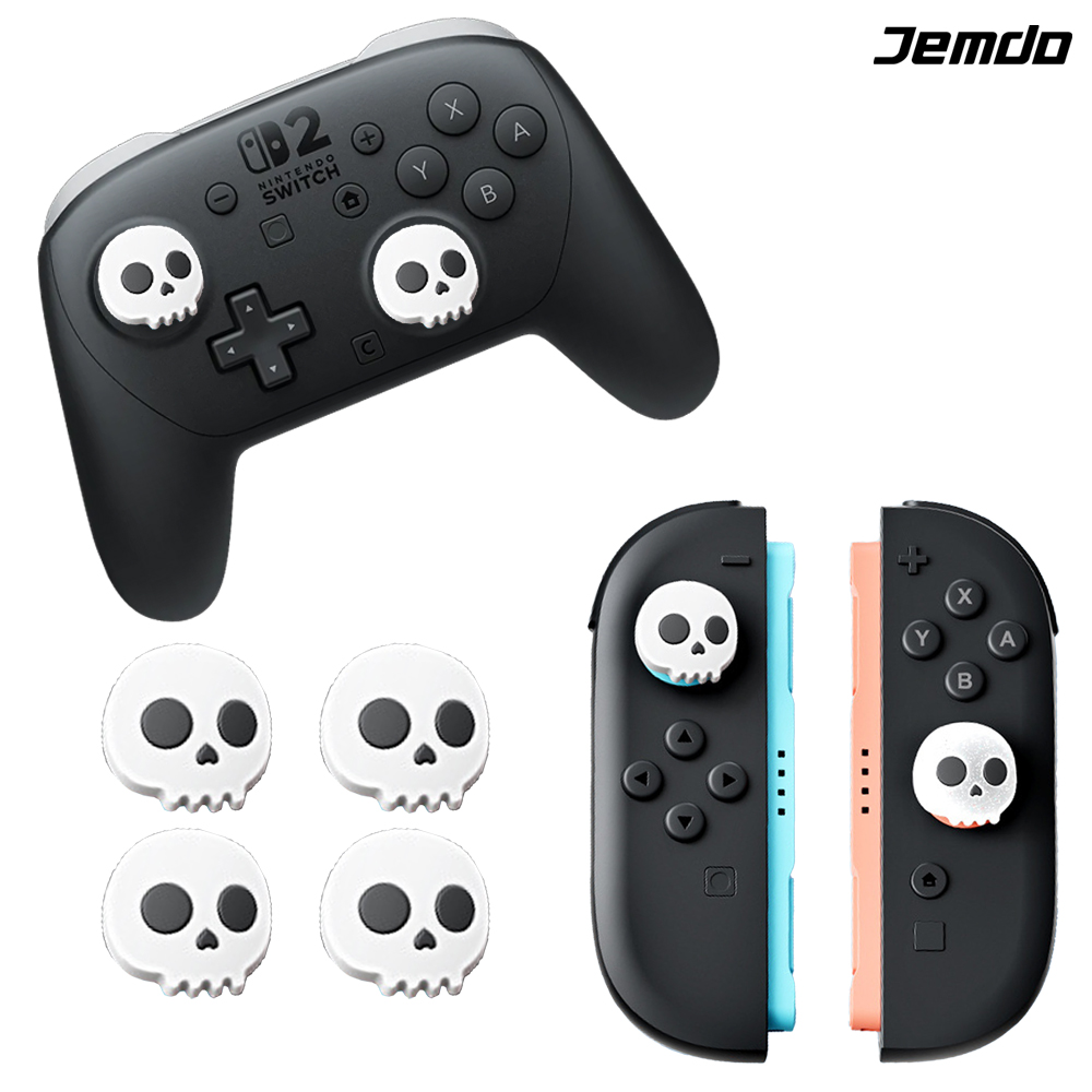 닌텐도 스위치2 조이콘 스틱커버 JEMDO 해골 4P세트 프로콘2 호환 - 상품 이미지