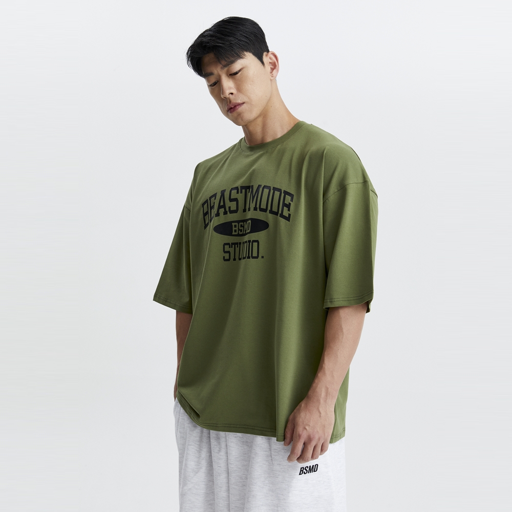 비스트모드 스튜디오 헬스 오버핏 반팔 기능성 쿨링 스판 티셔츠 짐웨어 BSMD 제품 이미지