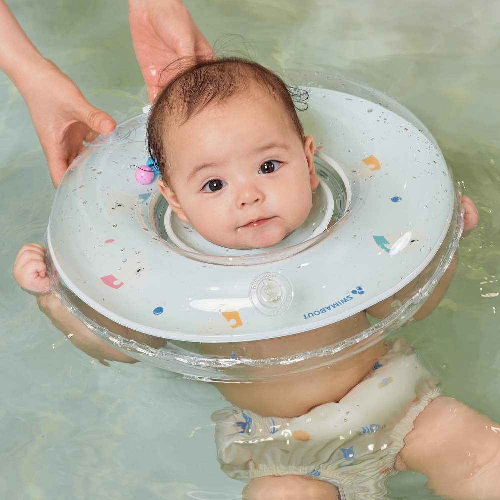 스윔어바웃 신생아 아기 목튜브 신생아 목욕 밍곰 캐릭터 물놀이 튜브