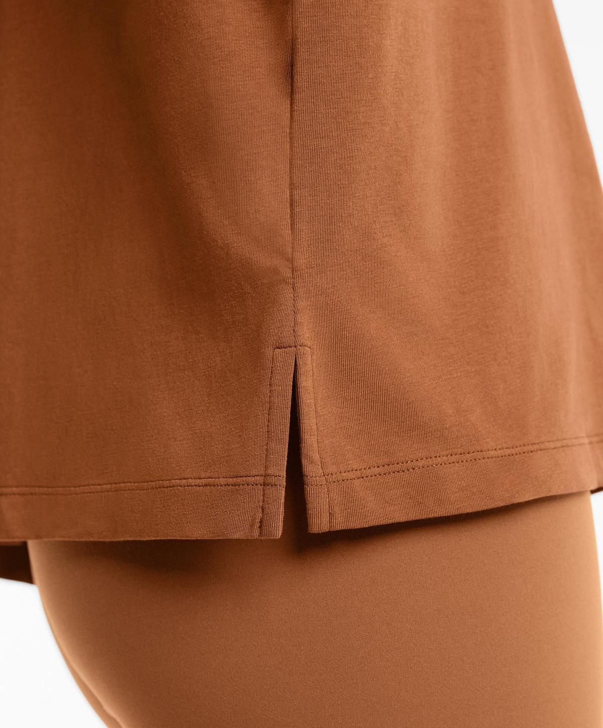 오이쇼 박시 라운드넥 코튼 혼방 반팔 티셔츠 0257/169 BURNTORANGE - 상세 이미지 4