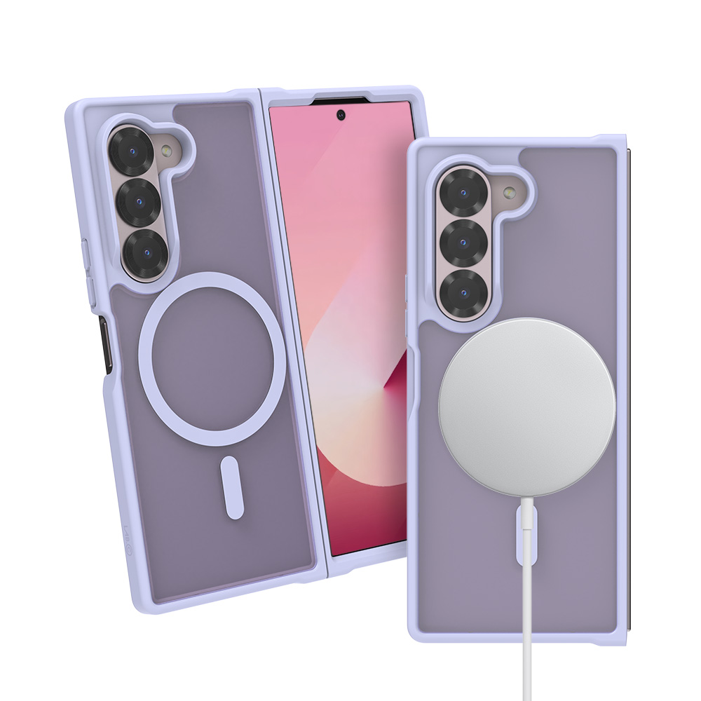 랩씨 맥세이프 마그넷 케이스 지문방지 강력한 자력 매트라벤더, 갤럭시Z 폴드6
