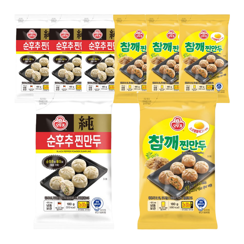 [NEW] [4+4] 오뚜기 순후추 찐만두 180g 4개+참깨 찐만두 180g 4개 외 10종